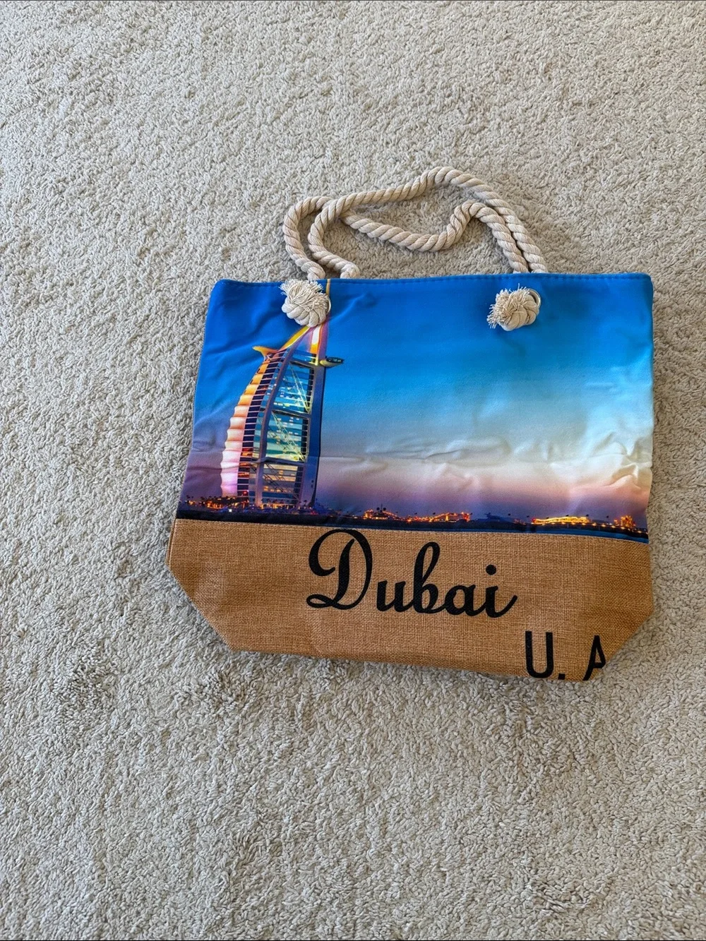 Dubai Skyline Rope-Handle Tote Bag